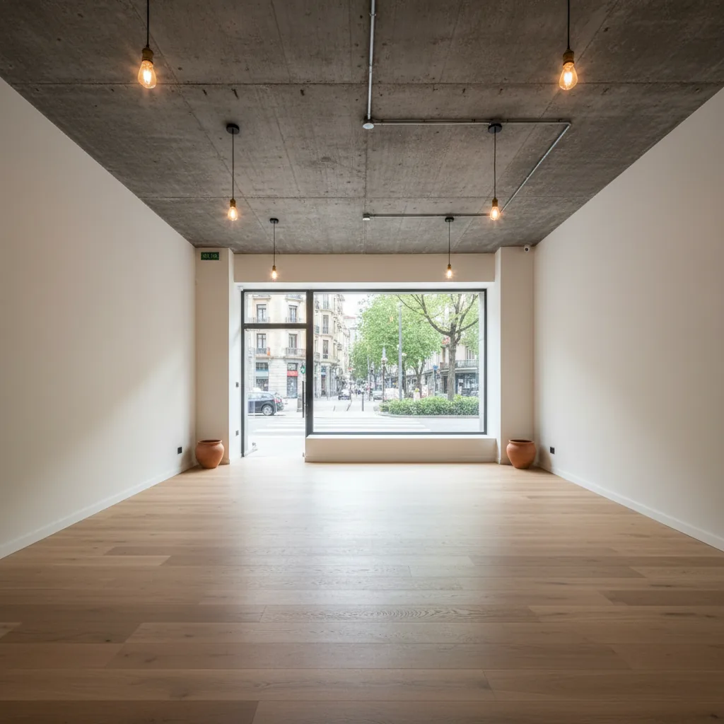 Local comercial reformado en Bilbao listo para apertura con escaparate moderno