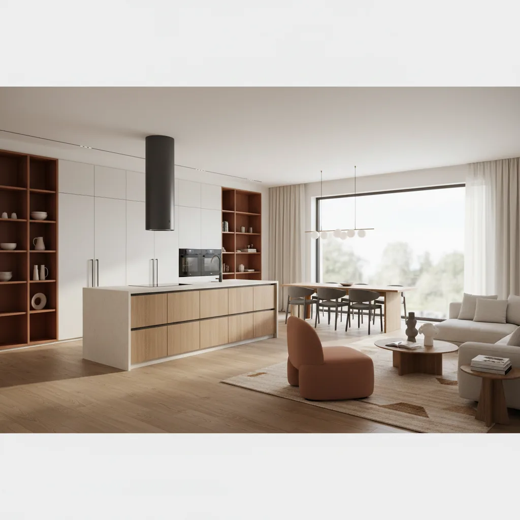 Reforma integral de vivienda en Bilbao con cocina abierta y suelo de madera