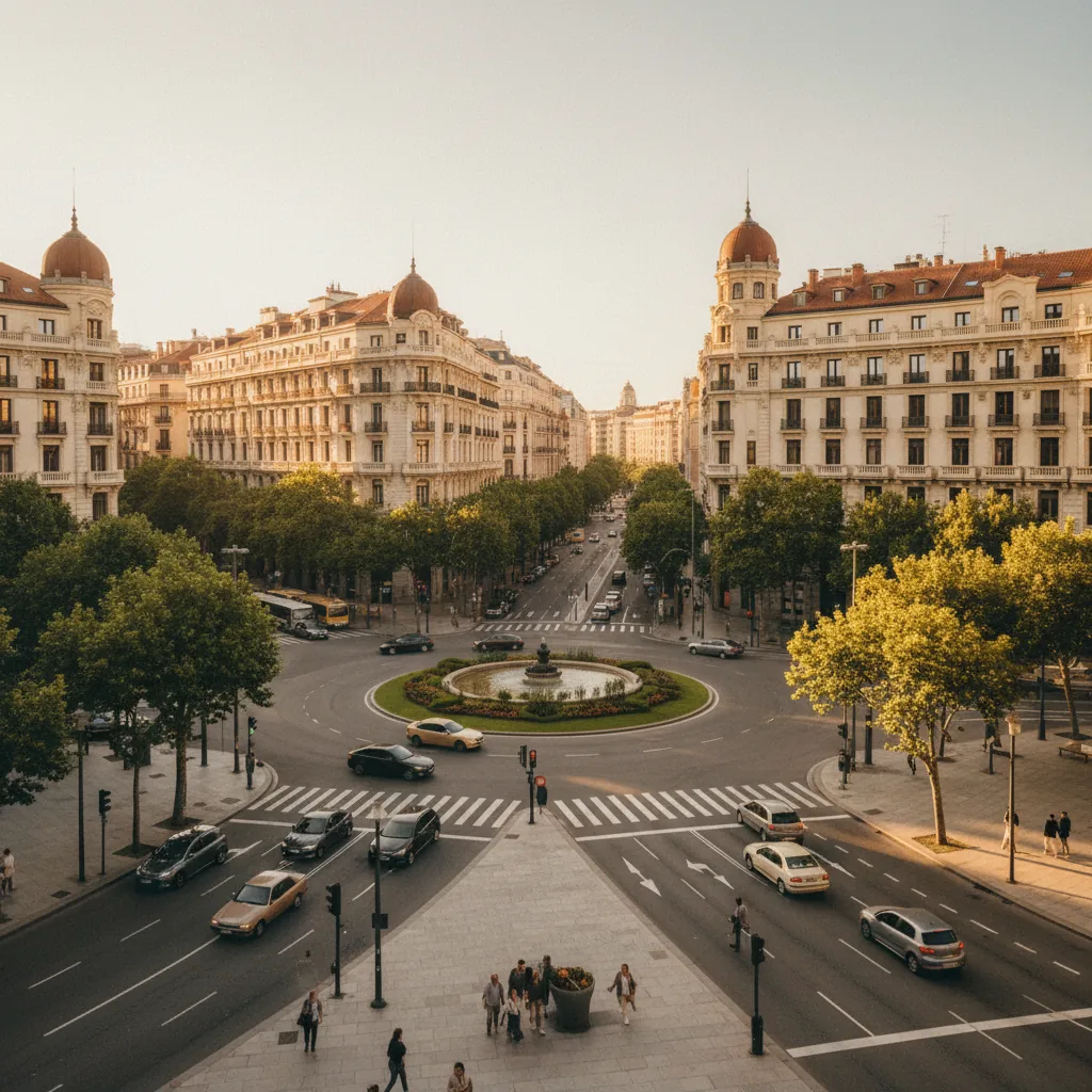 Calle Ercilla en Abando, Bilbao, con edificios señoriales clásicos del centro