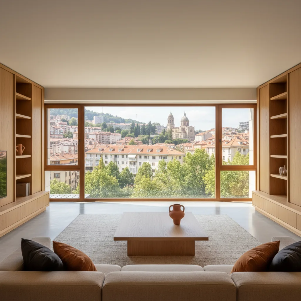 Vista de Begoña en Bilbao con bloques de viviendas residenciales